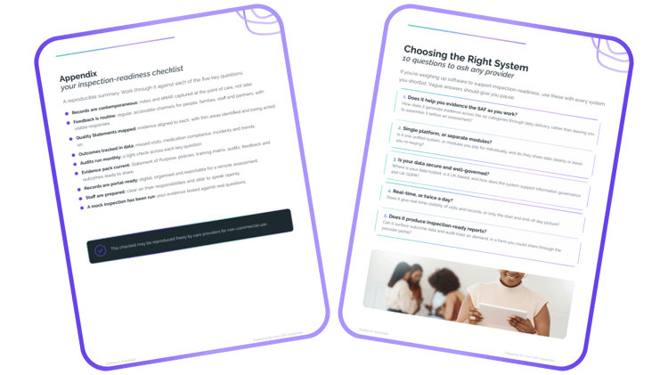 CQC Inspection Readiness Screenshots - OneTouch Essentials Landing Page
